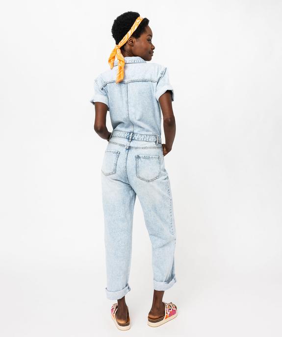 Combinaison pantalon en jean à manches courtes femme vue3 - GEMO 4G FEMME - GEMO