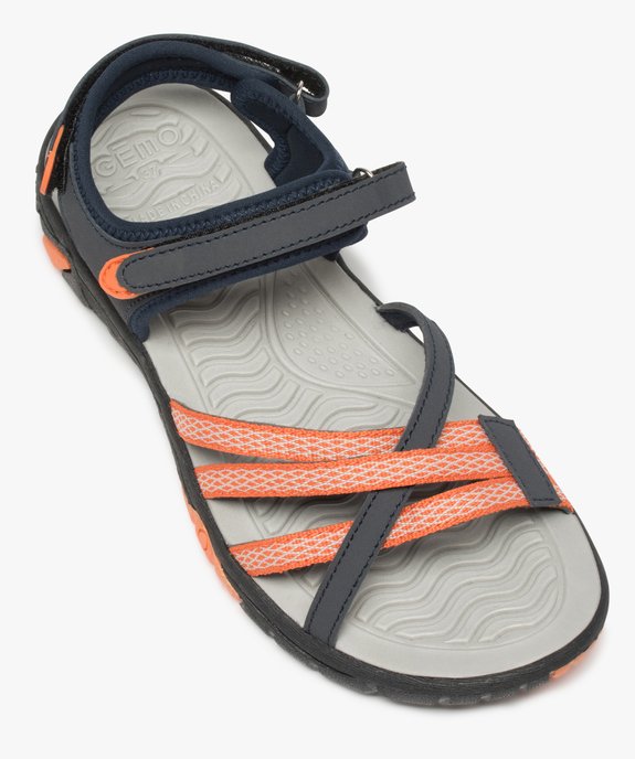 Sandales femme tout terrain à fines brides et scratch vue5 - GEMO (CASUAL) - GEMO