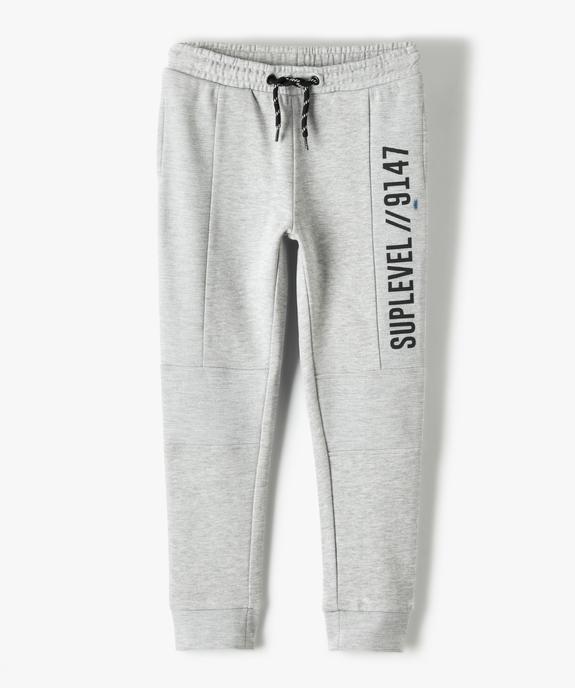 Jogging garçon chiné avec empiècements renforcés aux genoux vue1 - GEMO (ENFANT) - GEMO