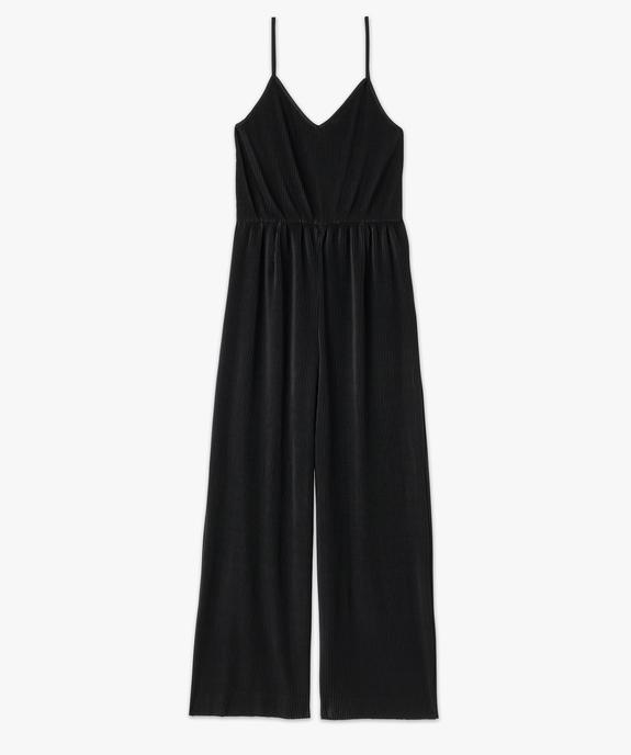 Combinaison pantalon à fines bretelles en maille plissée femme vue4 - GEMO 4G FEMME - GEMO
