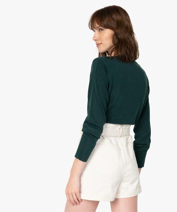 Gilet femme boutonné coupe classique et col rond vue3 - GEMO (MAILLE) - GEMO