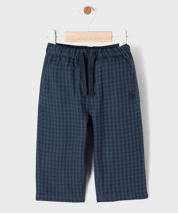 Pantalon à carreaux en coton doublé bébé garçon - LuluCastagnette vue1 - LULUCASTAGNETTE - GEMO