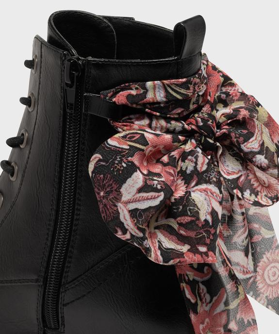 Boots à lacets et zip avec foulard à nouer femme  vue6 - EMILIA ROSA G4G - GEMO