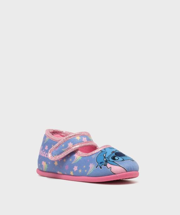Chaussons babies à scratch en velours imprimés fille - Stitch vue2 - LILO & STITCH - GEMO