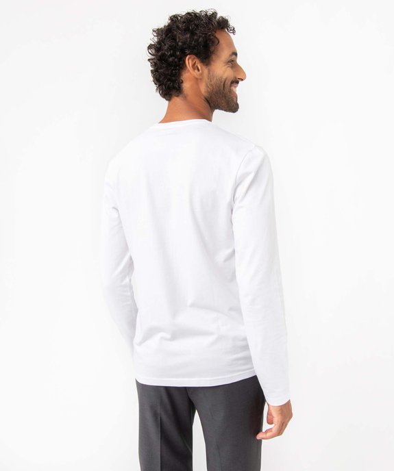 Tee-shirt à manches longues et col rond homme vue5 - GEMO 4G HOMME - GEMO
