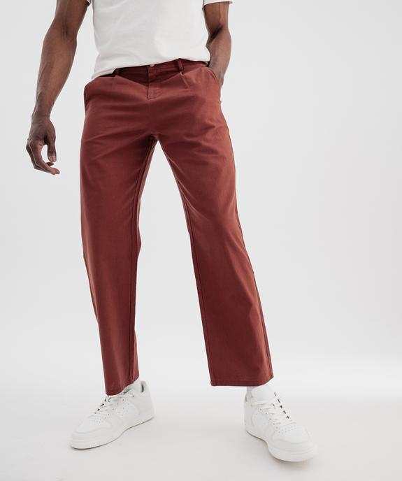 Pantalon à pinces en coton et lin homme vue3 - GEMO (HOMME) - GEMO