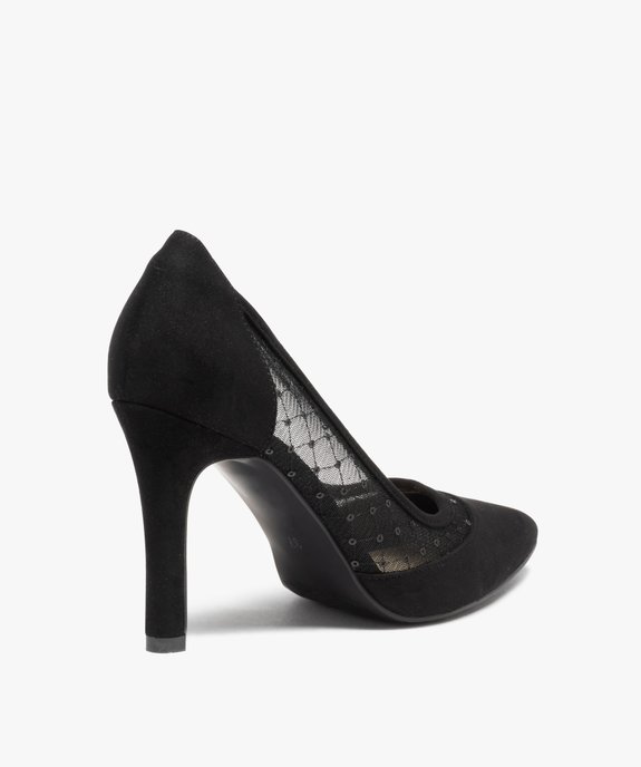 Escarpins femme à bout pointu et détails résille vue4 - GEMO(URBAIN) - GEMO