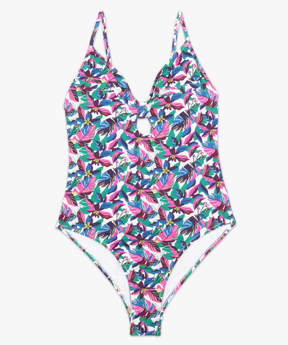 Maillot de bain femme une pièce à motifs fleuris vue4 - GEMO (PLAGE) - GEMO