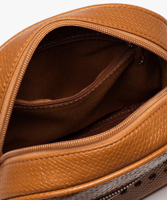 Sac bandoulière rond à motifs écailles et géométriques vue3 - GEMO (ACCESS) - GEMO