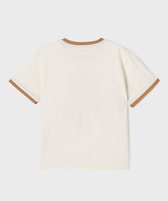 Tee-shirt manches courtes à motif et finitions contrastantes garçon vue4 - GEMO 4G GARCON - GEMO