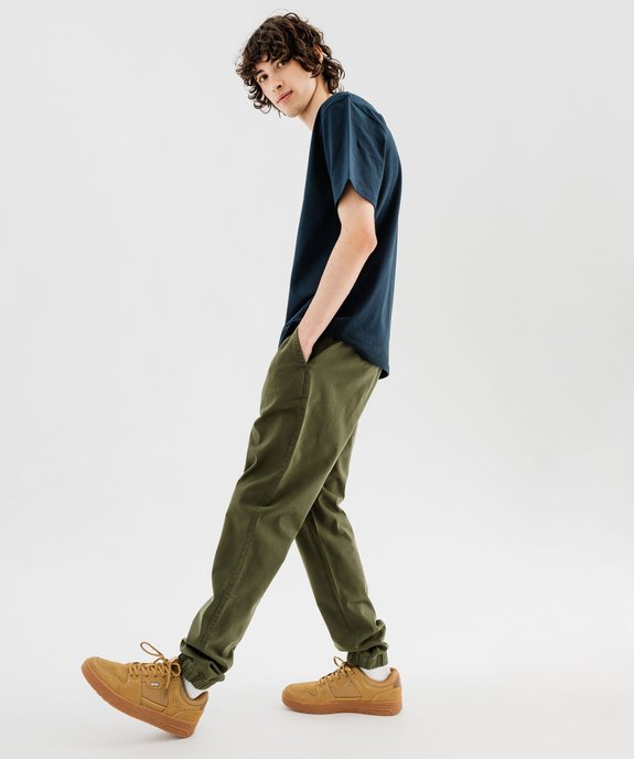 Pantalon jogger en toile de coton homme vue5 - GEMO 4G HOMME - GEMO
