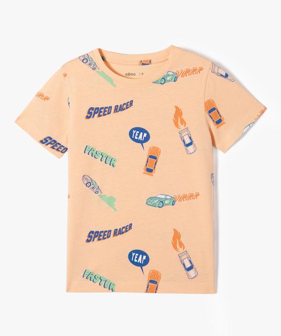 Tee-shirt imprimé course automobile garçon vue1 - GEMO (ENFANT) - GEMO