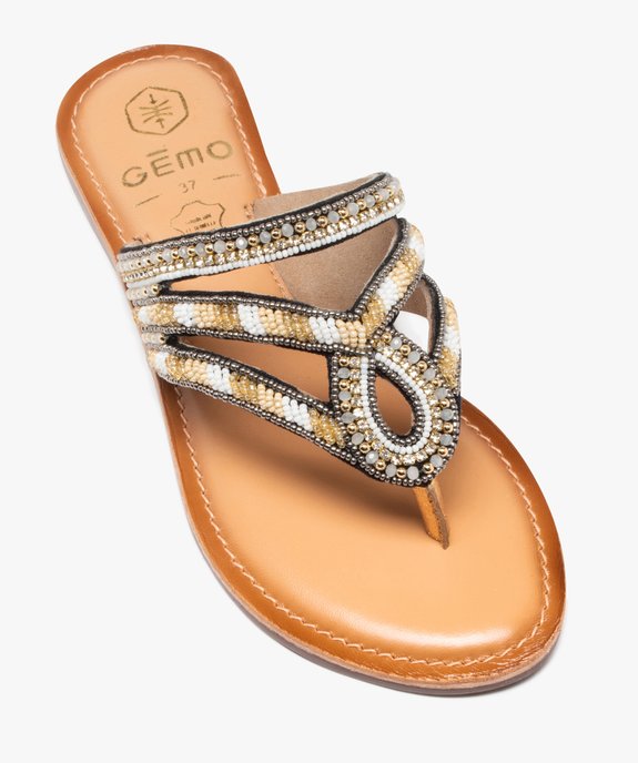 Tongs avec dessus en perles femme vue5 - GEMO (CASUAL) - GEMO