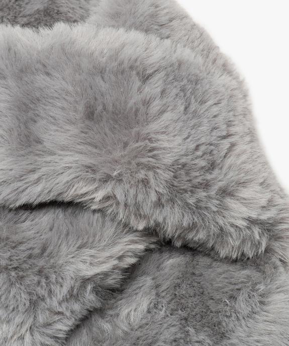 Mules d'intérieur femme en peluche avec brides croisées vue6 - GEMO(HOMWR FEM) - GEMO