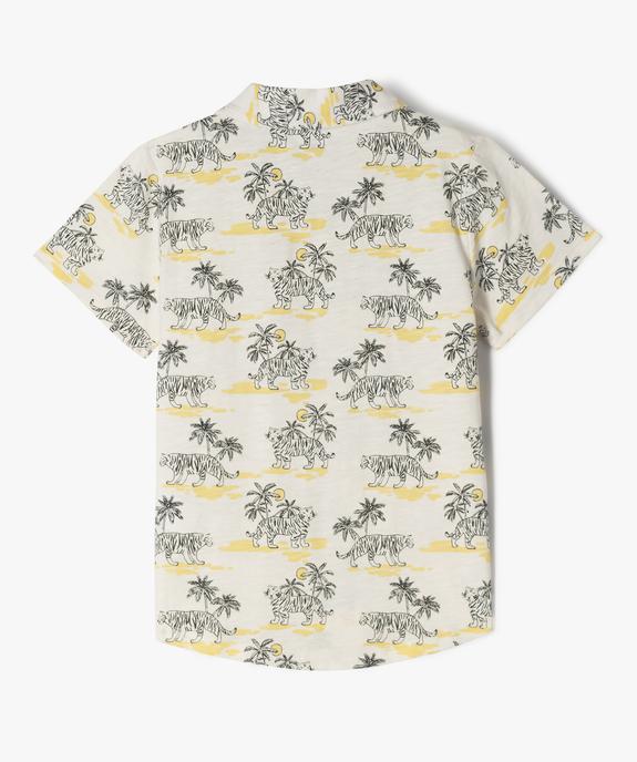 Chemise col cubain imprimée en jersey de coton flammé garçon vue3 - GEMO (ENFANT) - GEMO