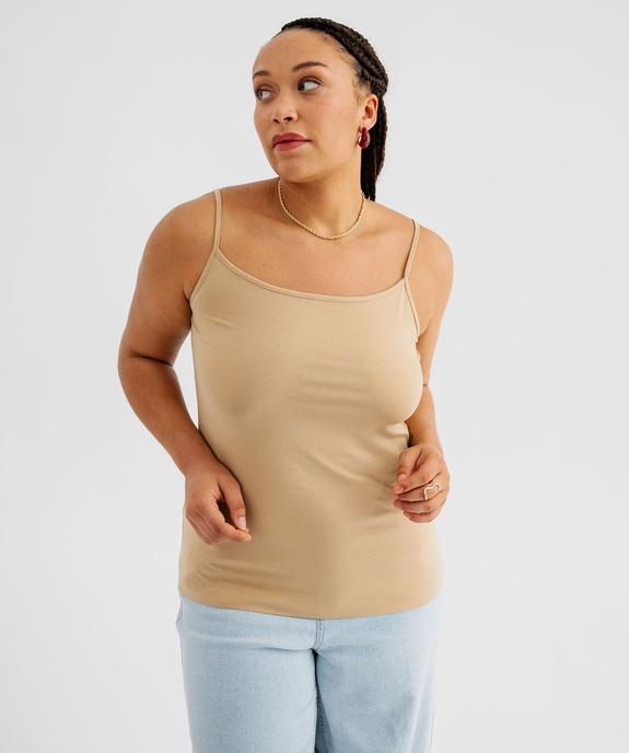 Débardeur à fines bretelles en coton stretch femme grande taille vue4 - GEMO 4G GT - GEMO