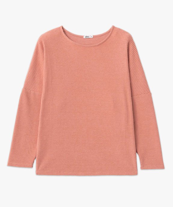 Haut de pyjama femme en maille côtelée vue4 - GEMO 4G FEMME - GEMO