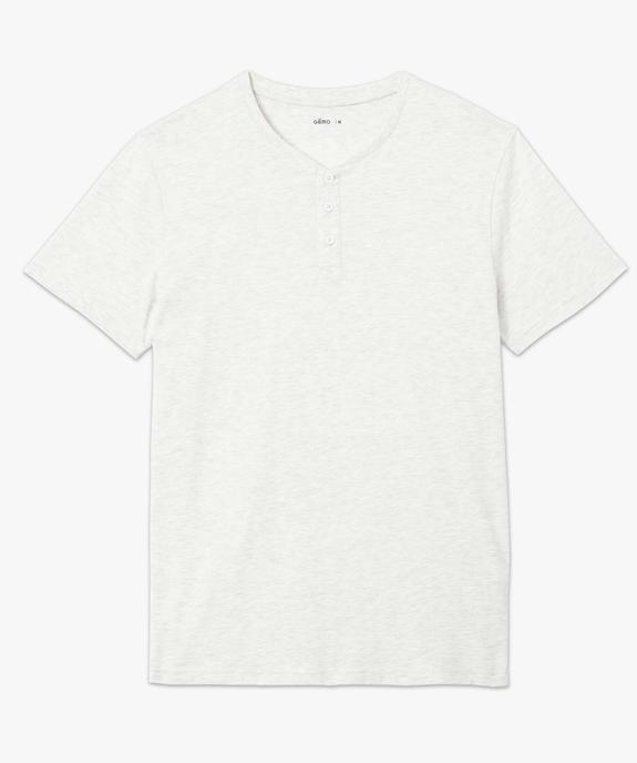Tee-shirt à manches courtes et col tunisien homme vue4 - GEMO (HOMME) - GEMO