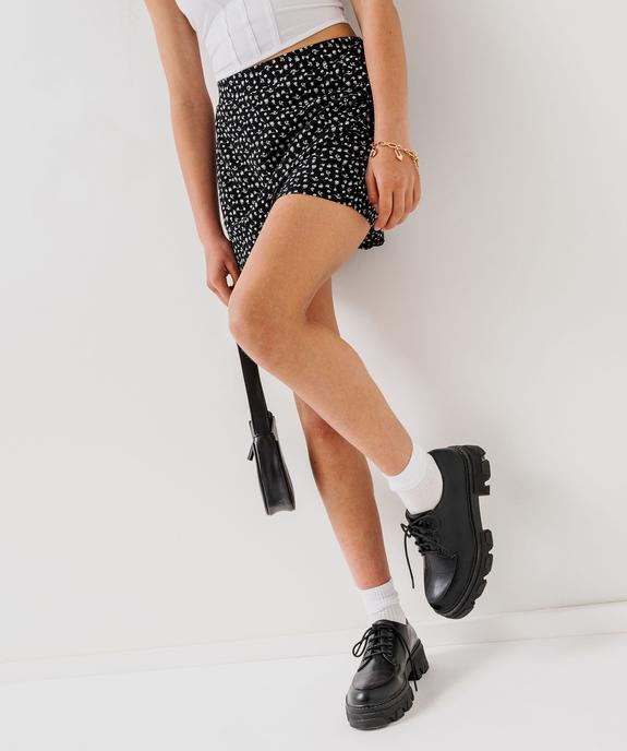 Jupe short à motifs fleuris fille vue1 - GEMO 4G FILLE - GEMO