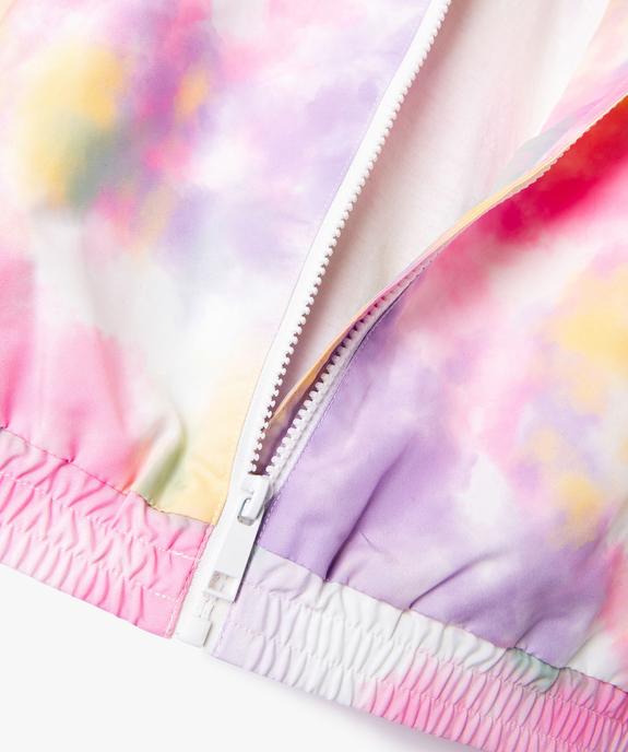 Blouson coupe-vent et déperlant à capuche tie-and-dye fluo fille vue4 - GEMO (ENFANT) - GEMO