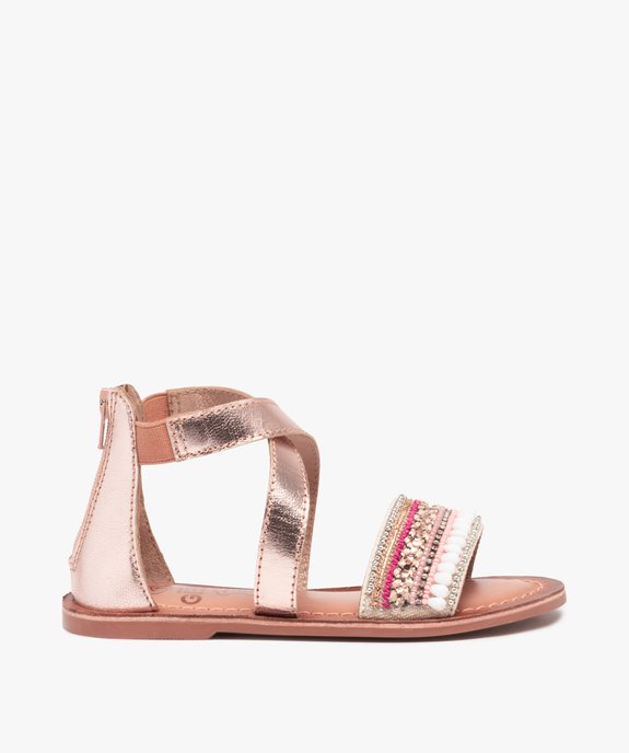 Sandales fille à contrefort fermé et brides brodées vue1 - GEMO (ENFANT) - GEMO
