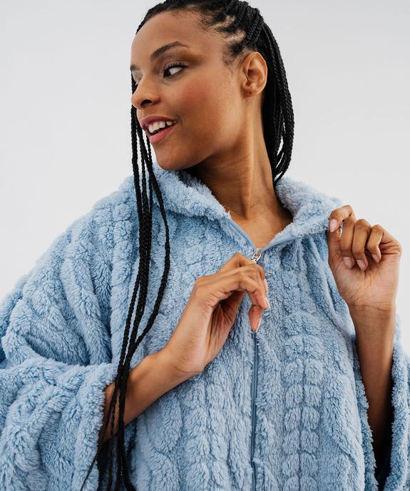 Veste d’intérieur à capuche forme poncho femme vue2 - GEMO(HOMWR FEM) - GEMO