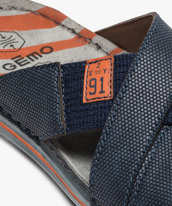 Sandales homme à larges brides croisées en textile vue6 - GEMO (CASUAL) - GEMO