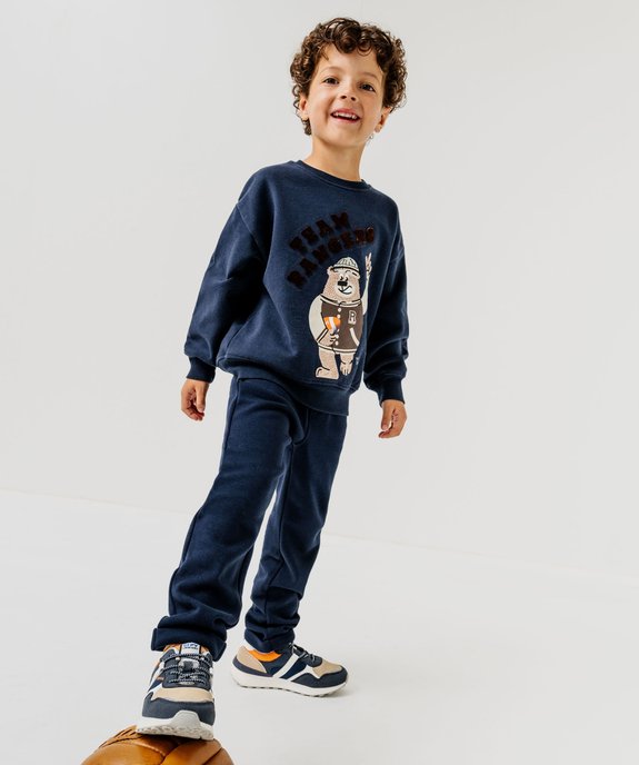 Pantalon chino en maille chaude à taille élastiquée garçon vue5 - GEMO (ENFANT) - GEMO