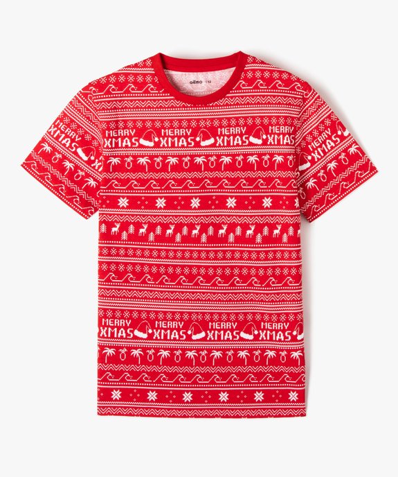Tee-shirt garçon à manches courtes spécial Noël vue1 - GEMO (JUNIOR) - GEMO