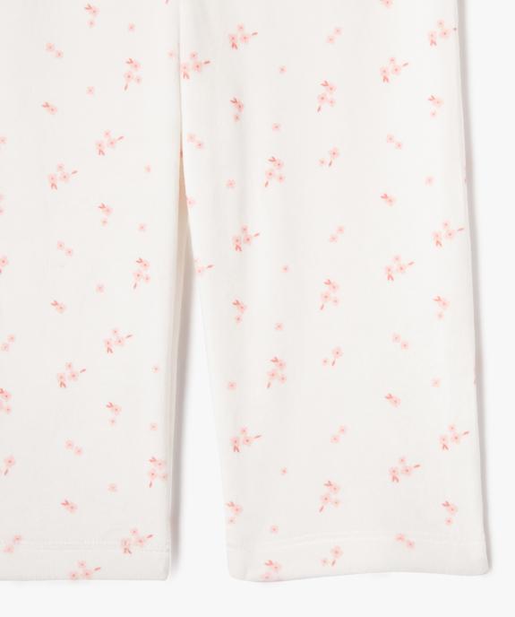 Pyjama en velours 2 pièces avec volants aux épaules bébé fille vue3 - GEMO(BB COUCHE) - GEMO