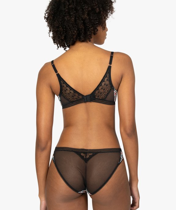 Soutien-gorge triangle imprimé léopard et dentelle vue2 - GEMO(HOMWR FEM) - GEMO