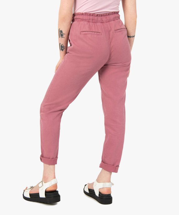 Pantalon femme coupe ample avec ceinture élastiquée vue3 - GEMO(FEMME PAP) - GEMO