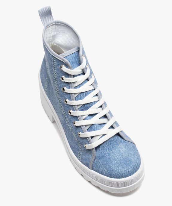 Tennis femme mid-cut en toile unie à talon et semelle crantée vue5 - GEMO (SPORTSWR) - GEMO