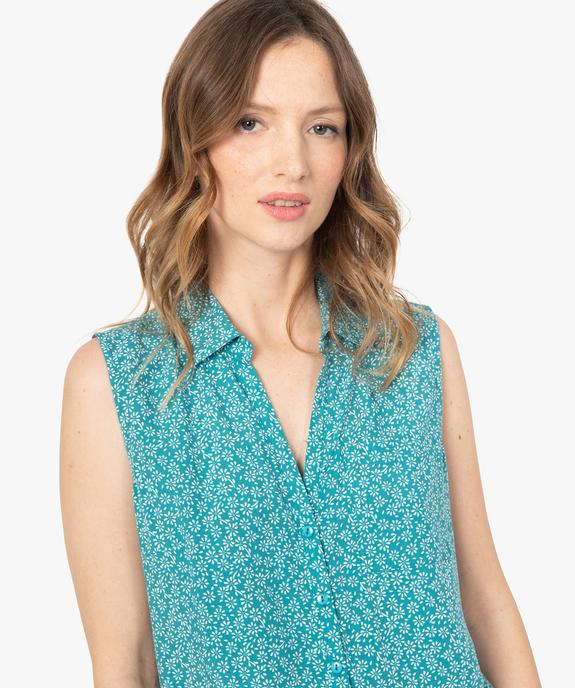 Chemise sans manches imprimée avec nœud dans le bas femme vue2 - GEMO 4G FEMME - GEMO