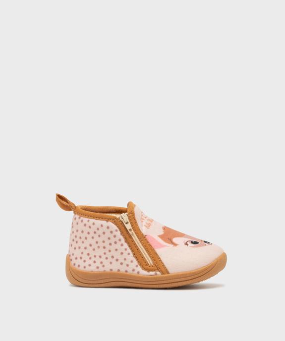 Chaussons en velours zippées moelleux imprimé Bambi fille - Disney vue1 - BAMBI - GEMO