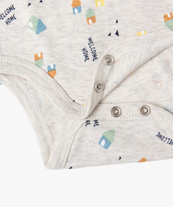 Body à manches longues à motifs maison bébé garçon (lot de 3) vue3 - GEMO 4G BEBE - GEMO