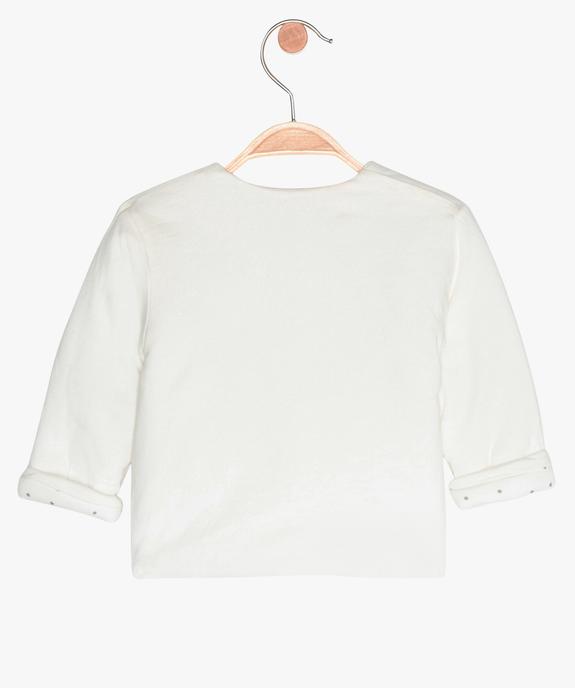 Gilet bébé fille cache-cœur en coton bio et fibres recyclées vue3 - GEMO 4G BEBE - GEMO