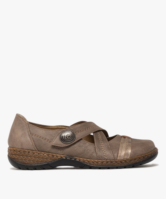 Ballerines confort à brides croisées fermeture scratch femme vue1 - SOFTRELAX - GEMO