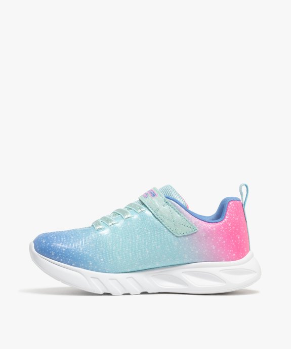 Baskets pailletées à semelle lumineuse et lacets satin fille - Skechers vue3 - SKECHERS - GEMO