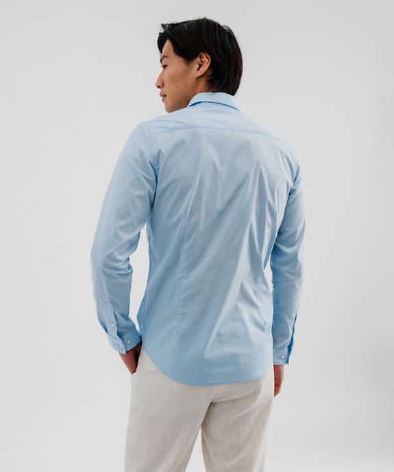 Chemise unie coupe slim en coton stretch homme vue9 - GEMO 4G HOMME - GEMO