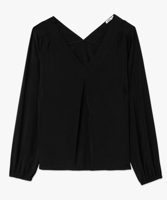Blouse à manches longues et double col V femme vue4 - GEMO 4G FEMME - GEMO