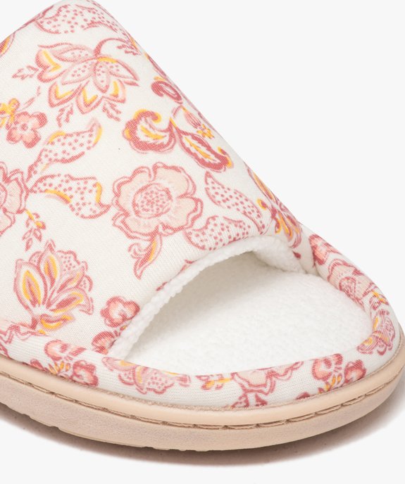 Chaussons femme mules en jersey imprimé avec semelle épaisse vue6 - GEMO 4G FEMME - GEMO