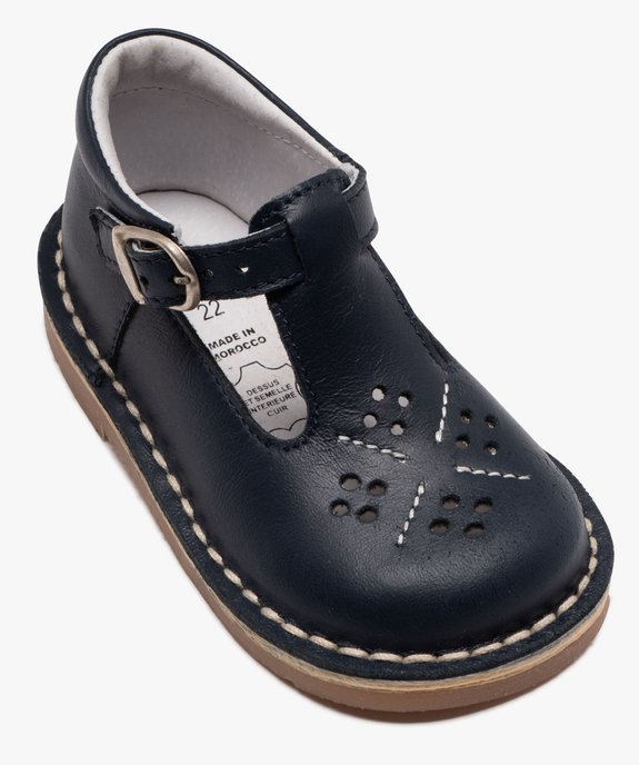 Babies bébé garçon dessus en cuir uni perforé vue5 - GEMO(BEBE DEBT) - GEMO