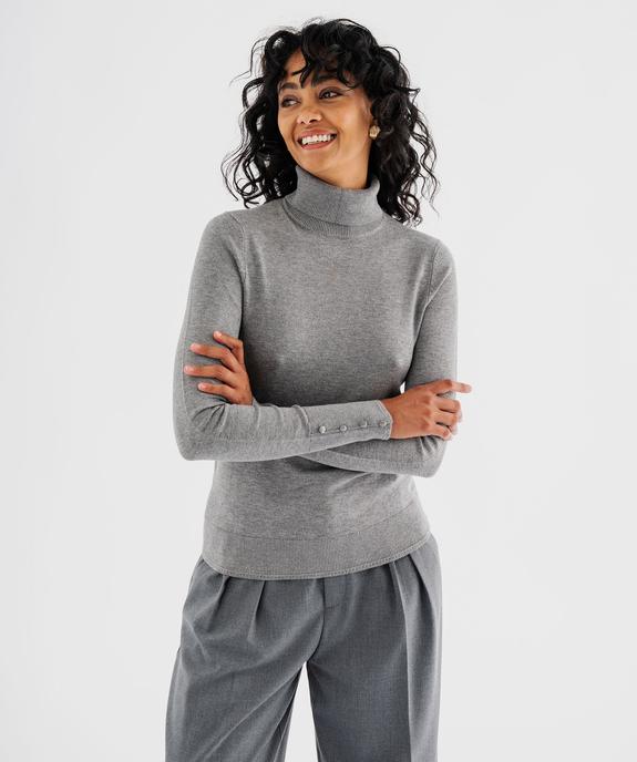 Pull col roulé en maille fine femme vue4 - GEMO 4G FEMME - GEMO