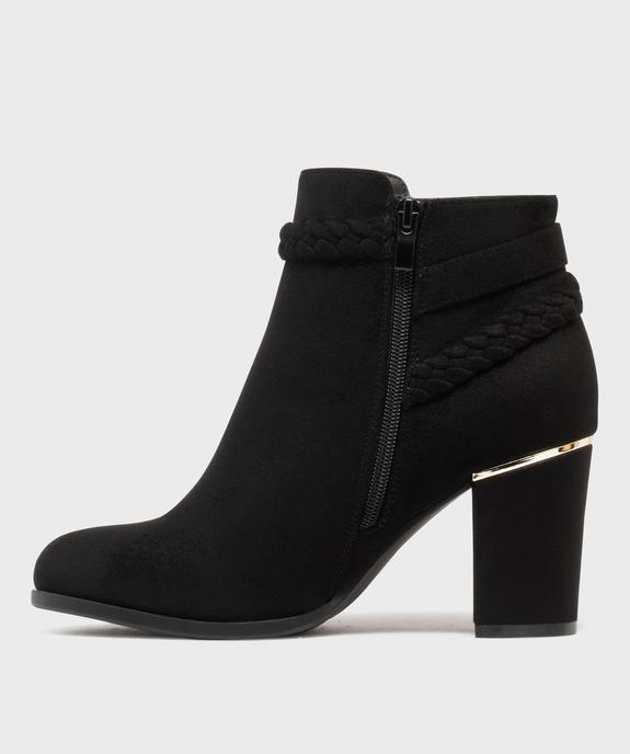 Boots en suédine à talon haut et fermeture zippée femme vue3 - VALENTINA BALDANO GEMO FORGOOD - GEMO