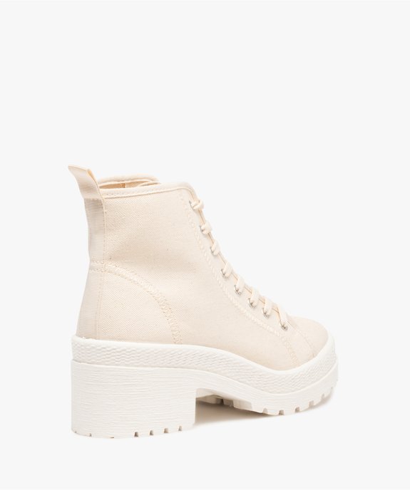 Tennis femme mid-cut en toile unie à talon et semelle crantée vue5 - GEMO (SPORTSWR) - GEMO