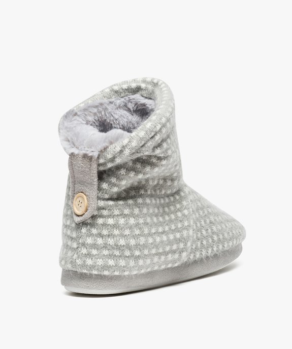 Chaussons montants  tricot bicolore vue4 - GEMO(HOMWR FEM) - GEMO