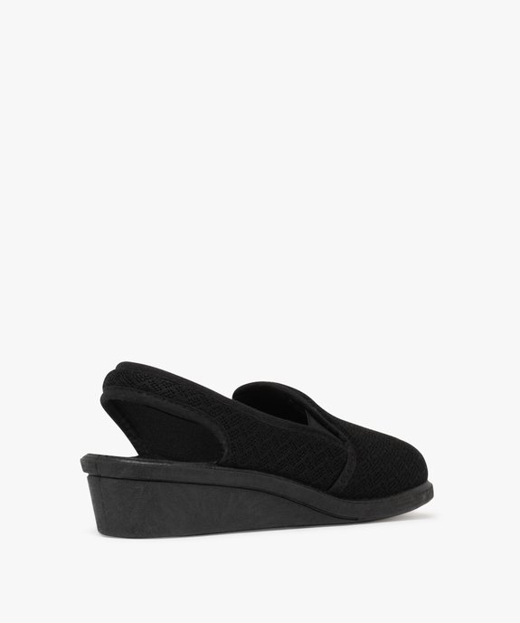Chaussons femme dessus en mesh uni avec bout et talon ouverts vue4 - GEMO 4G FEMME - GEMO