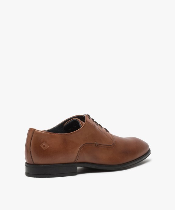 Richelieux homme unis dessus cuir lisse - Tanéo vue4 - TANEO - GEMO