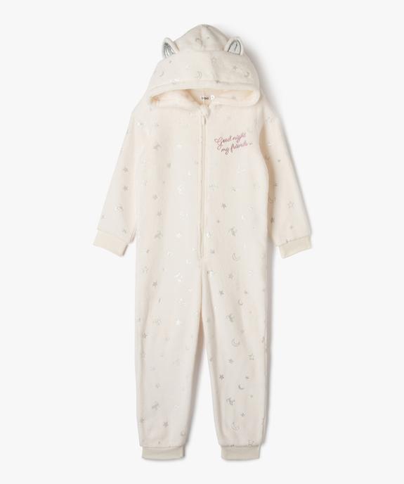 Combinaison pyjama à capuche à motifs pailletés fille vue1 - GEMO (ENFANT) - GEMO